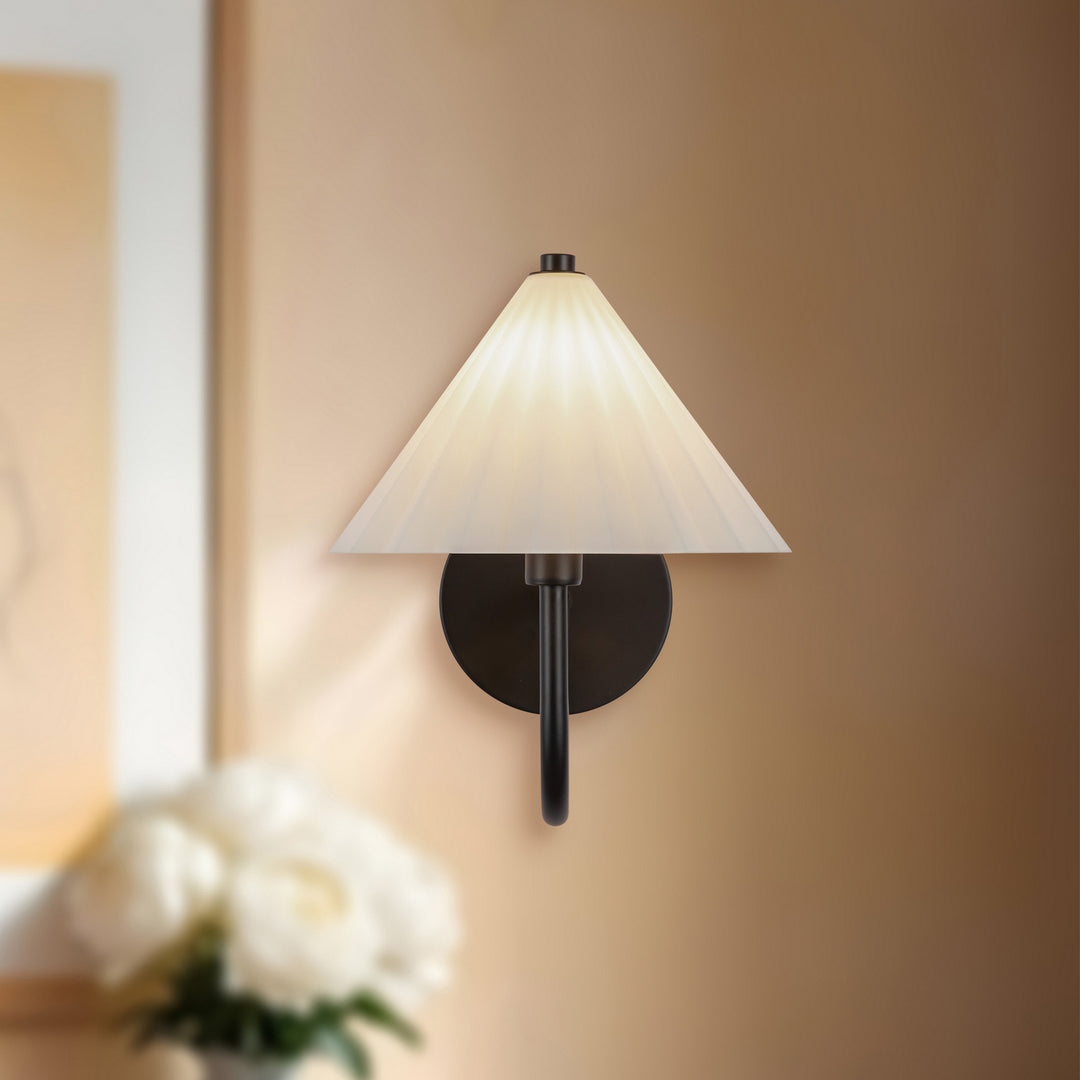 Alora Canada - WV451808MBOP - One Light Vanity - Serena - Matte Black/Opal Glass