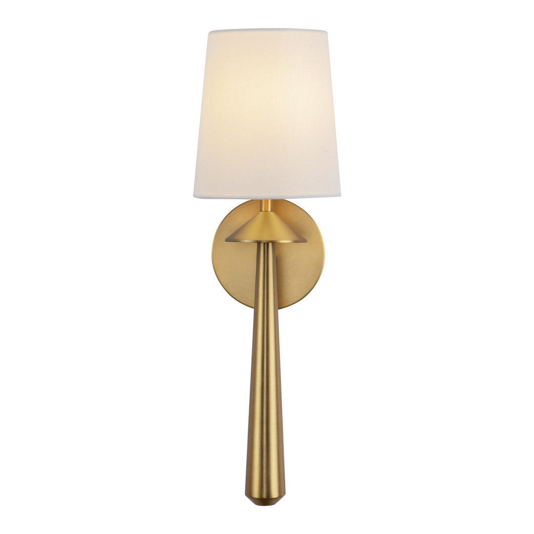 Bridgette One Light Vanity in Brushed Gold/White Linen Alora Canada