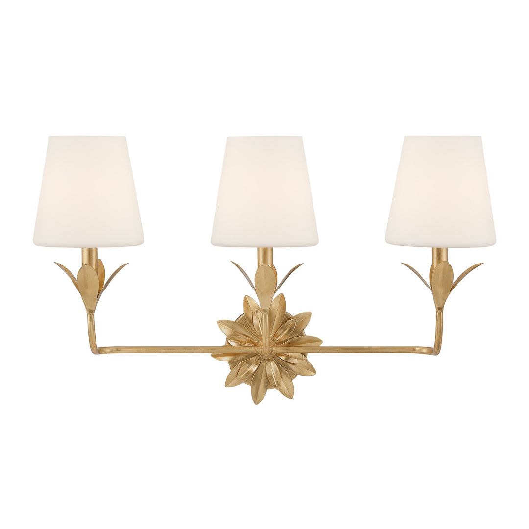 Broche Three Light Bath in Antique Gold - available from The Lighting Shoppe, trusted by Canadian homeowners