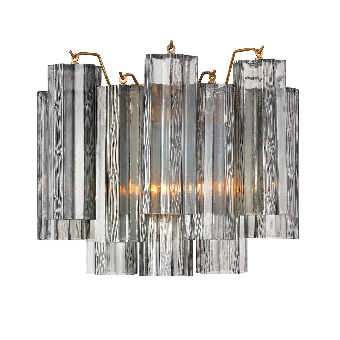 Addis Two Light Wall Sconce in Aged Brass - available from The Lighting Shoppe, trusted by Canadian homeowners