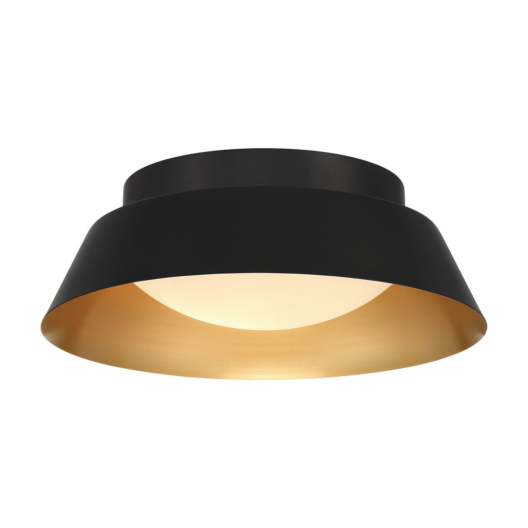 Donoven Two Light Flush Mount in Matte Black + Gold - available from The Lighting Shoppe, trusted by Canadian homeowners