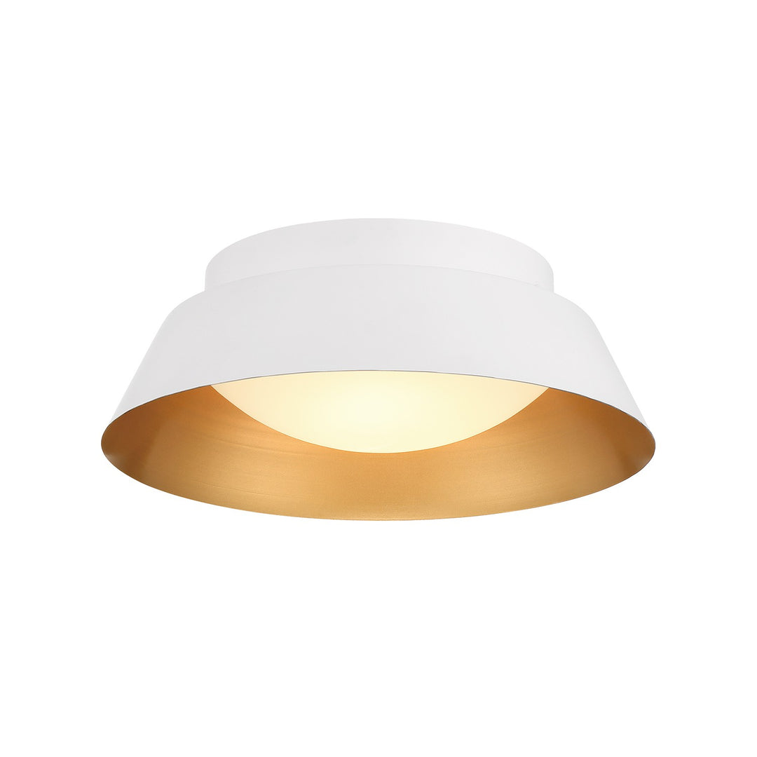 Donoven Two Light Flush Mount in White + Gold - available from The Lighting Shoppe, trusted by Canadian homeowners