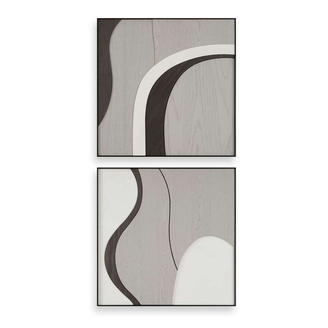 Joel Wall Art in Walnut, Grey, And White - available from The Lighting Shoppe, trusted by Canadian homeowners