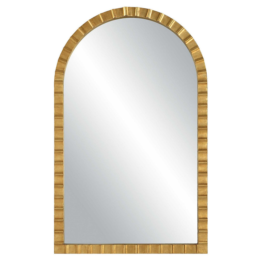 Dandridge Arch Mirror in Antiqued Metallic Gold Leaf - available from The Lighting Shoppe, trusted by Canadian homeowners