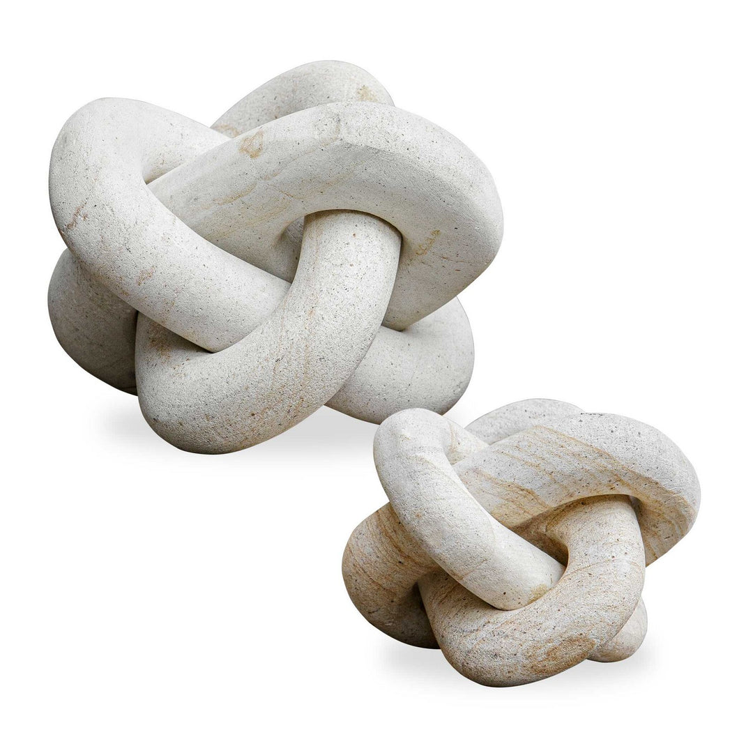 Limestone Link Sculptures, Set/2 in Natural - available from The Lighting Shoppe, trusted by Canadian homeowners