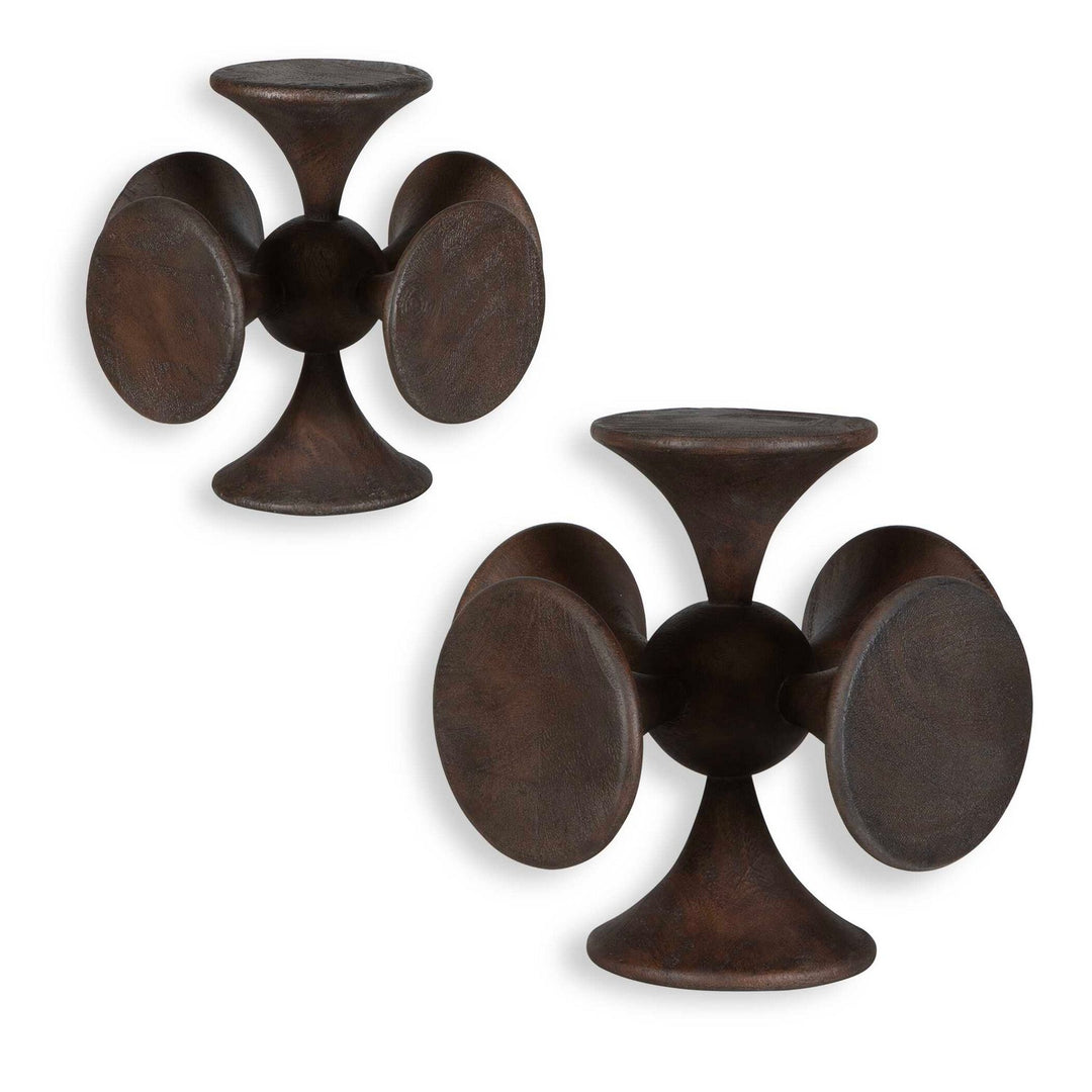 Balanced Harmony Sculptures, Set/2 in Dark Walnut - available from The Lighting Shoppe, trusted by Canadian homeowners