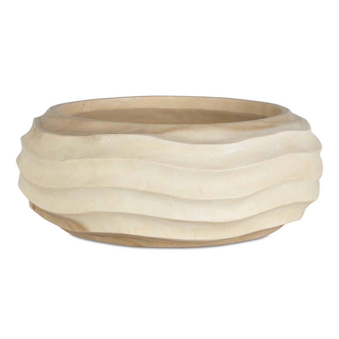 Waveform Bowl in Bleached Suar Wood - available from The Lighting Shoppe, trusted by Canadian homeowners