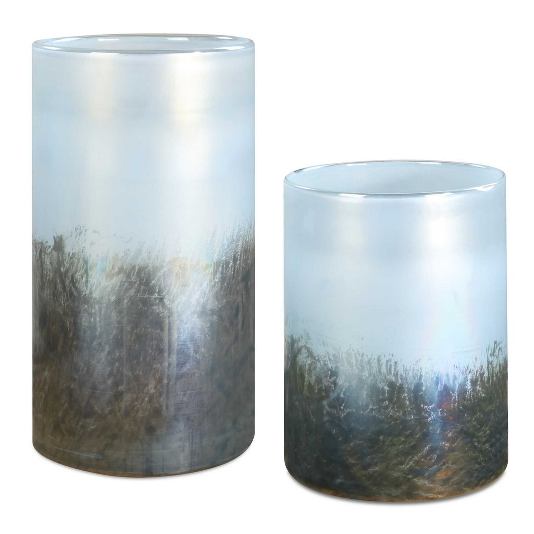 Midnight Vases Set/2 in Blue To Silver - available from The Lighting Shoppe, trusted by Canadian homeowners