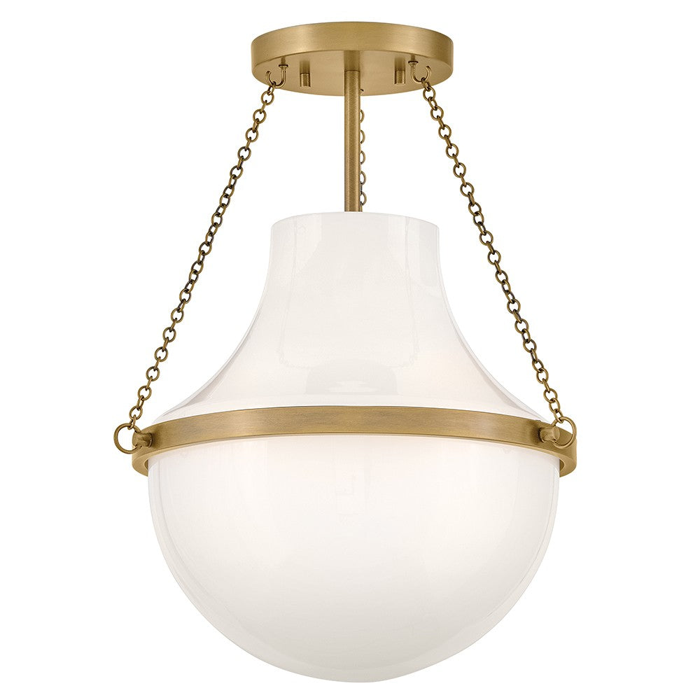 Collins LED Semi-Flush Mount in Heritage Brass - available from The Lighting Shoppe, trusted by Canadian homeowners