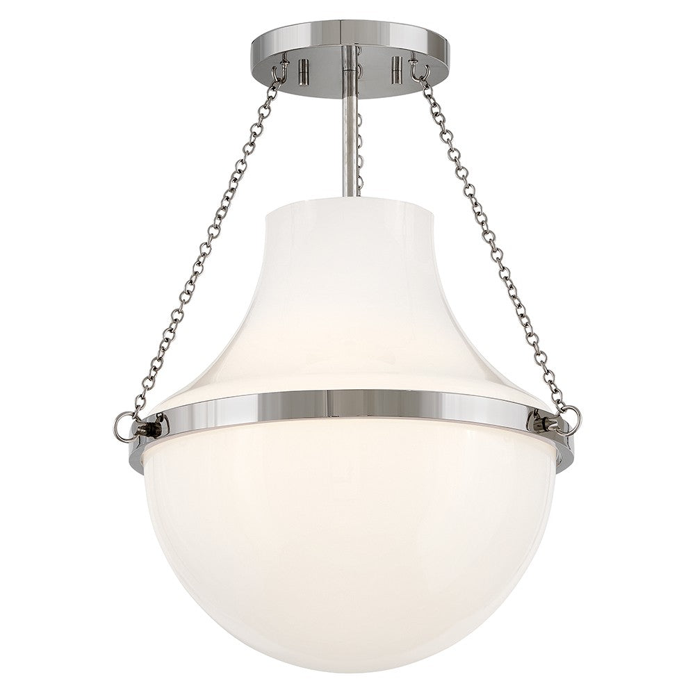 Collins LED Semi-Flush Mount in Polished Nickel - available from The Lighting Shoppe, trusted by Canadian homeowners