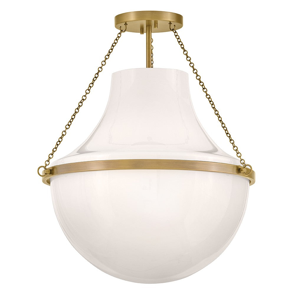 Collins LED Semi-Flush Mount in Heritage Brass - available from The Lighting Shoppe, trusted by Canadian homeowners