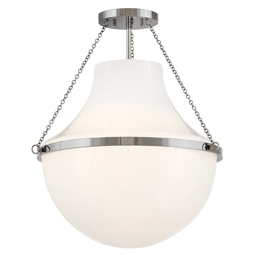 Collins LED Semi-Flush Mount in Polished Nickel - available from The Lighting Shoppe, trusted by Canadian homeowners