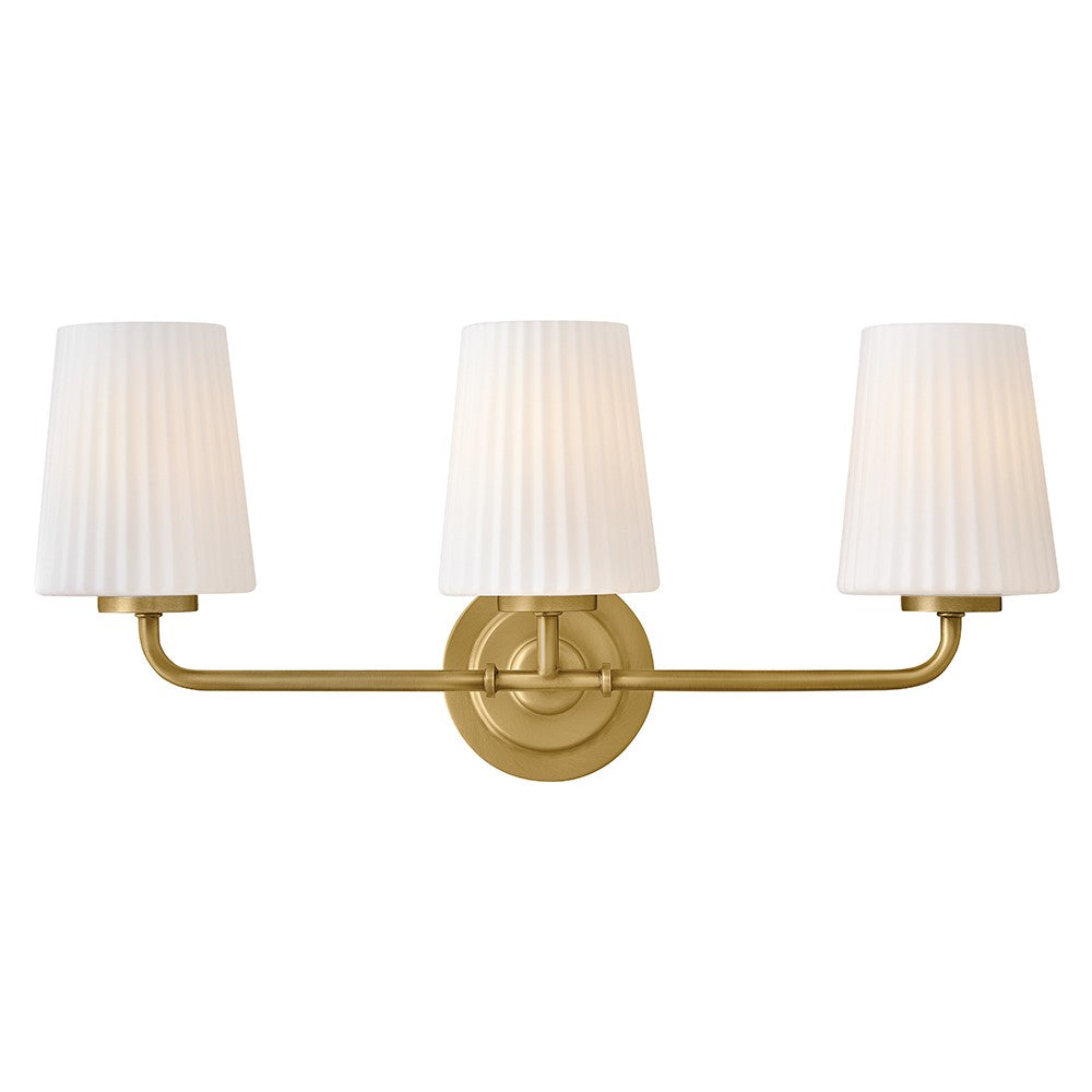 McKenna LED Vanity in Lacquered Brass - available from The Lighting Shoppe, trusted by Canadian homeowners