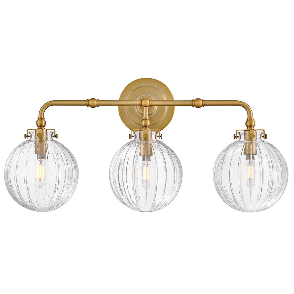 Helene LED Vanity in Lacquered Brass - available from The Lighting Shoppe, trusted by Canadian homeowners