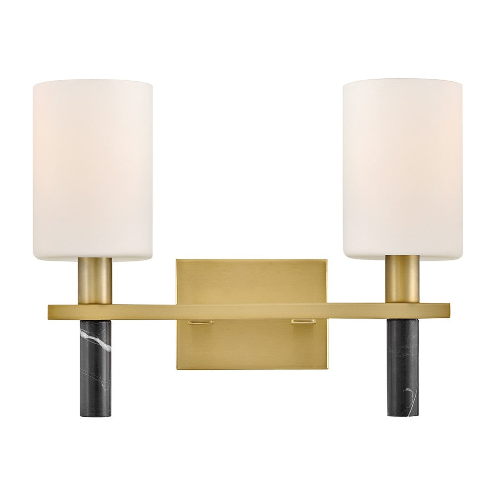 Turin LED Vanity in Lacquered Brass - available from The Lighting Shoppe, trusted by Canadian homeowners