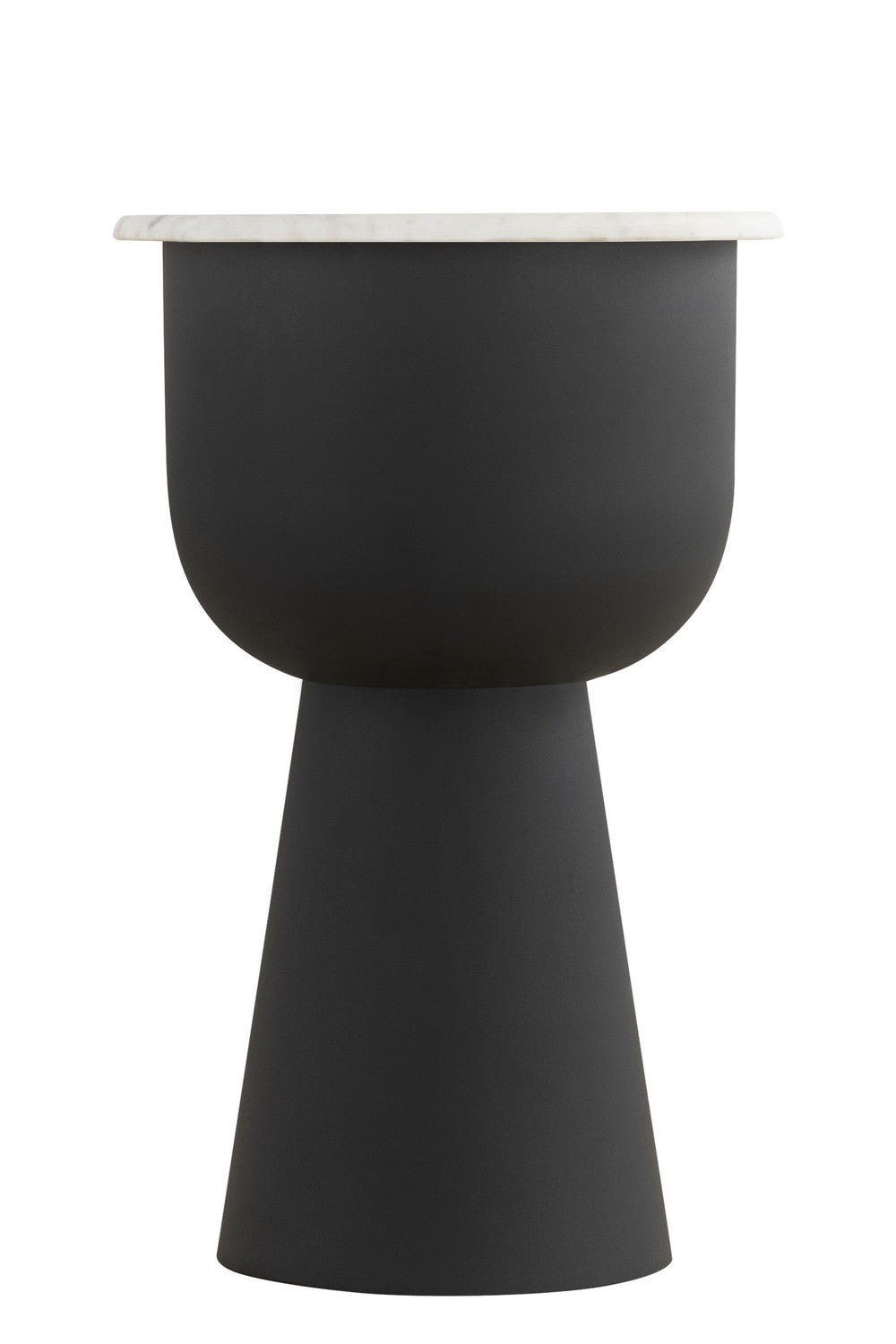 Nila Side Table in Black With White Marble - available from The Lighting Shoppe, trusted by Canadian homeowners