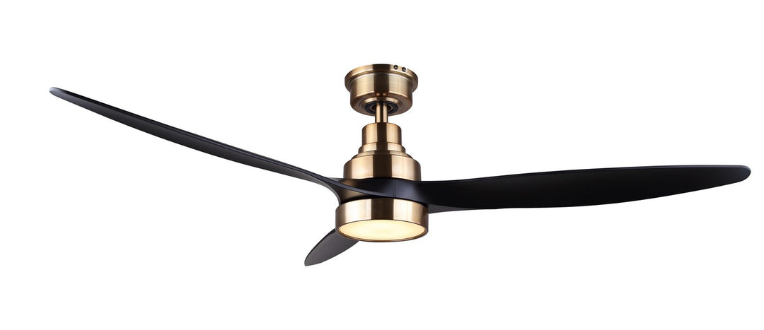 Luell 52"Ceiling Fan in Gold - available from The Lighting Shoppe, trusted by Canadian homeowners