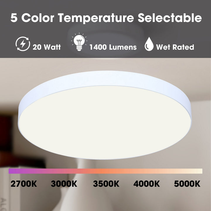 Canarm Canada - DL-10F-20WS-WH-C - LED Flush Mount - Luna - White