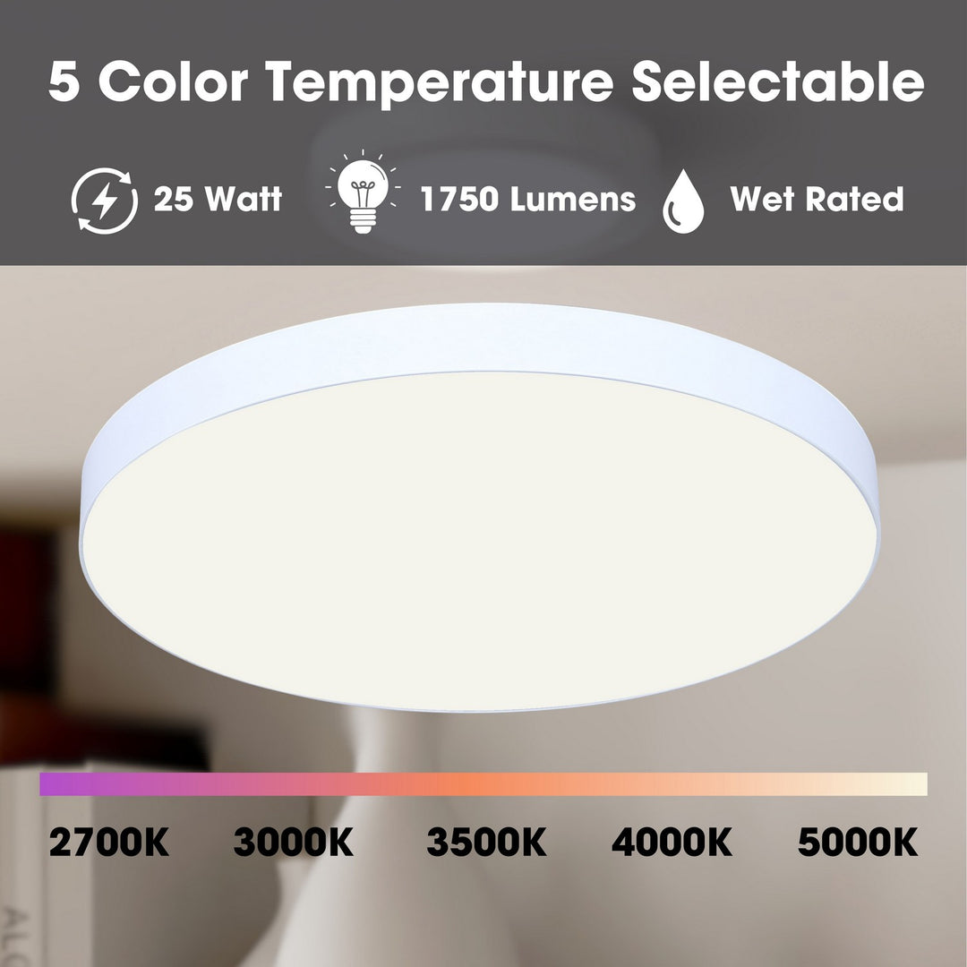 Canarm Canada - DL-12F-25WS-WH-C - LED Flush Mount - Luna - White