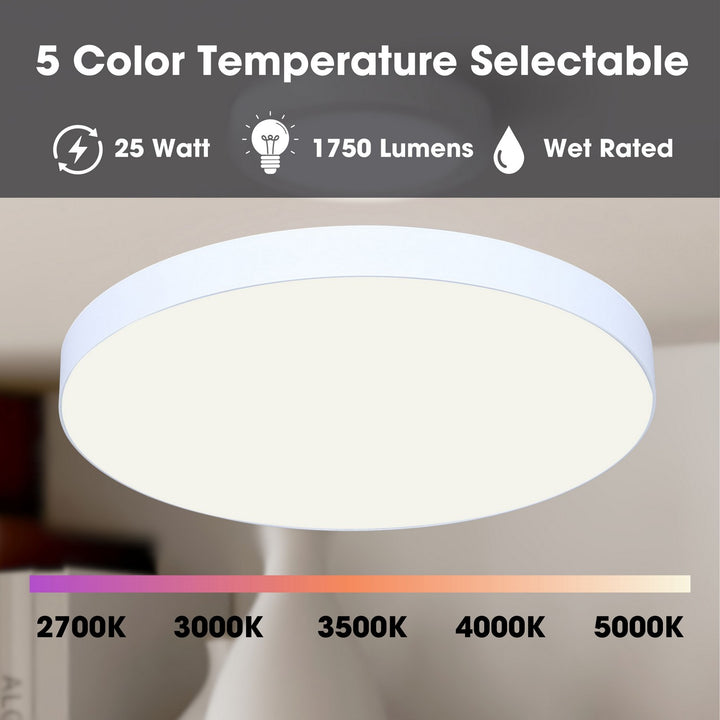 Canarm Canada - DL-12F-25WS-WH-C - LED Flush Mount - Luna - White