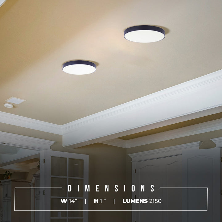 Canarm Canada - DL-14F-30WS-BK-C - LED Flush Mount - Luna - Matte Black
