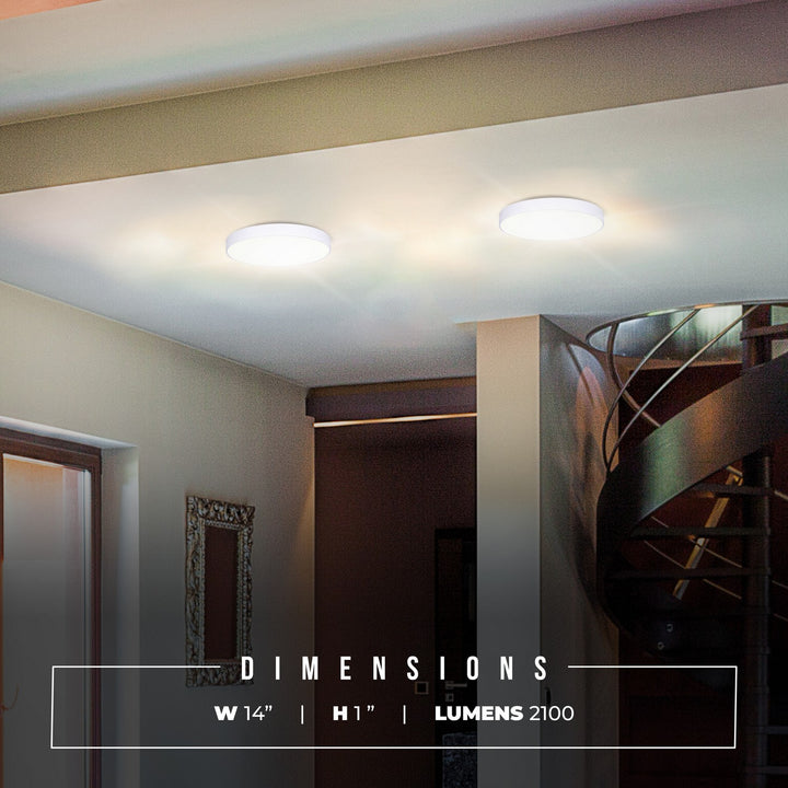Canarm Canada - DL-14F-30WS-WH-C - LED Flush Mount - Luna - White