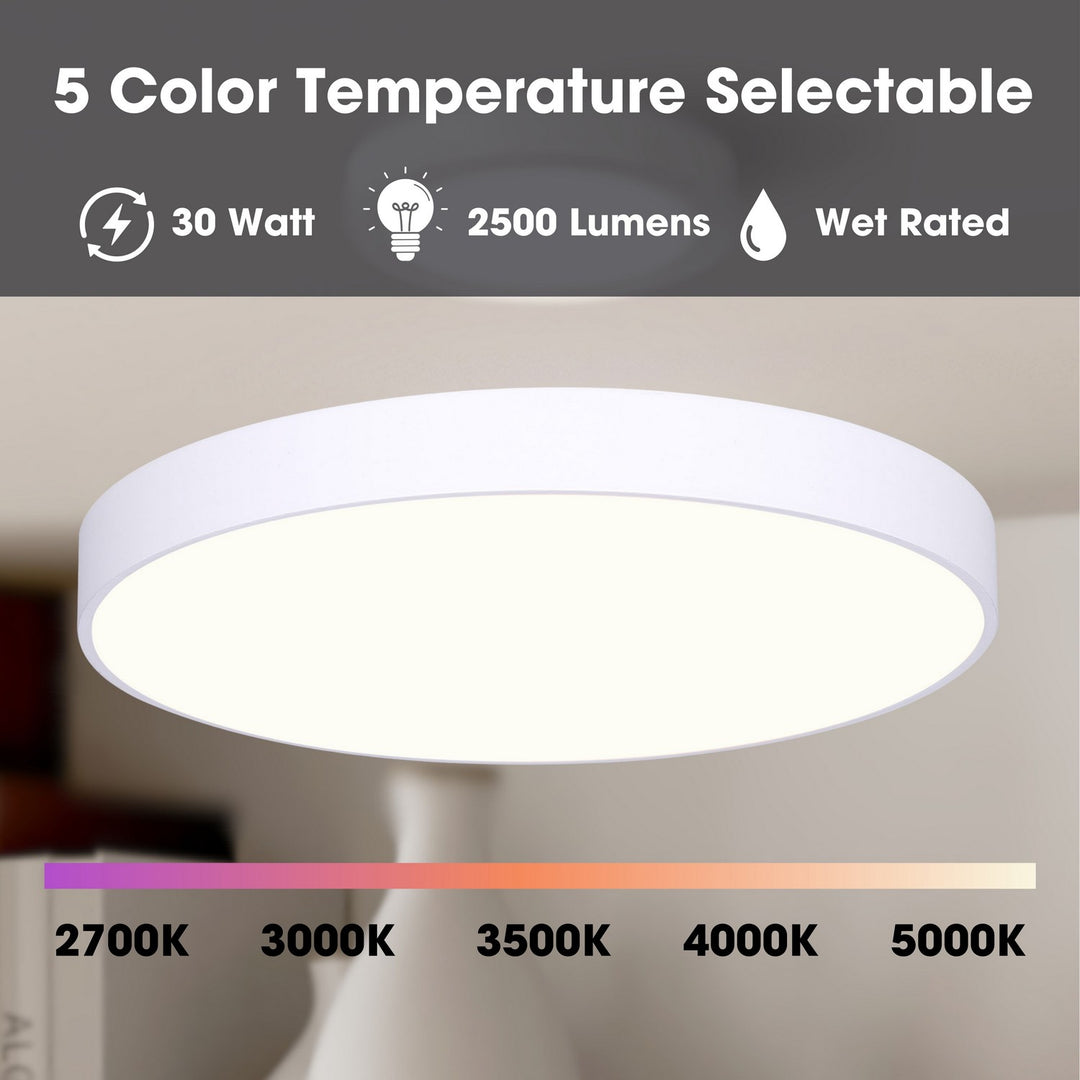 Canarm Canada - DL-14F-30WS-WH-C - LED Flush Mount - Luna - White