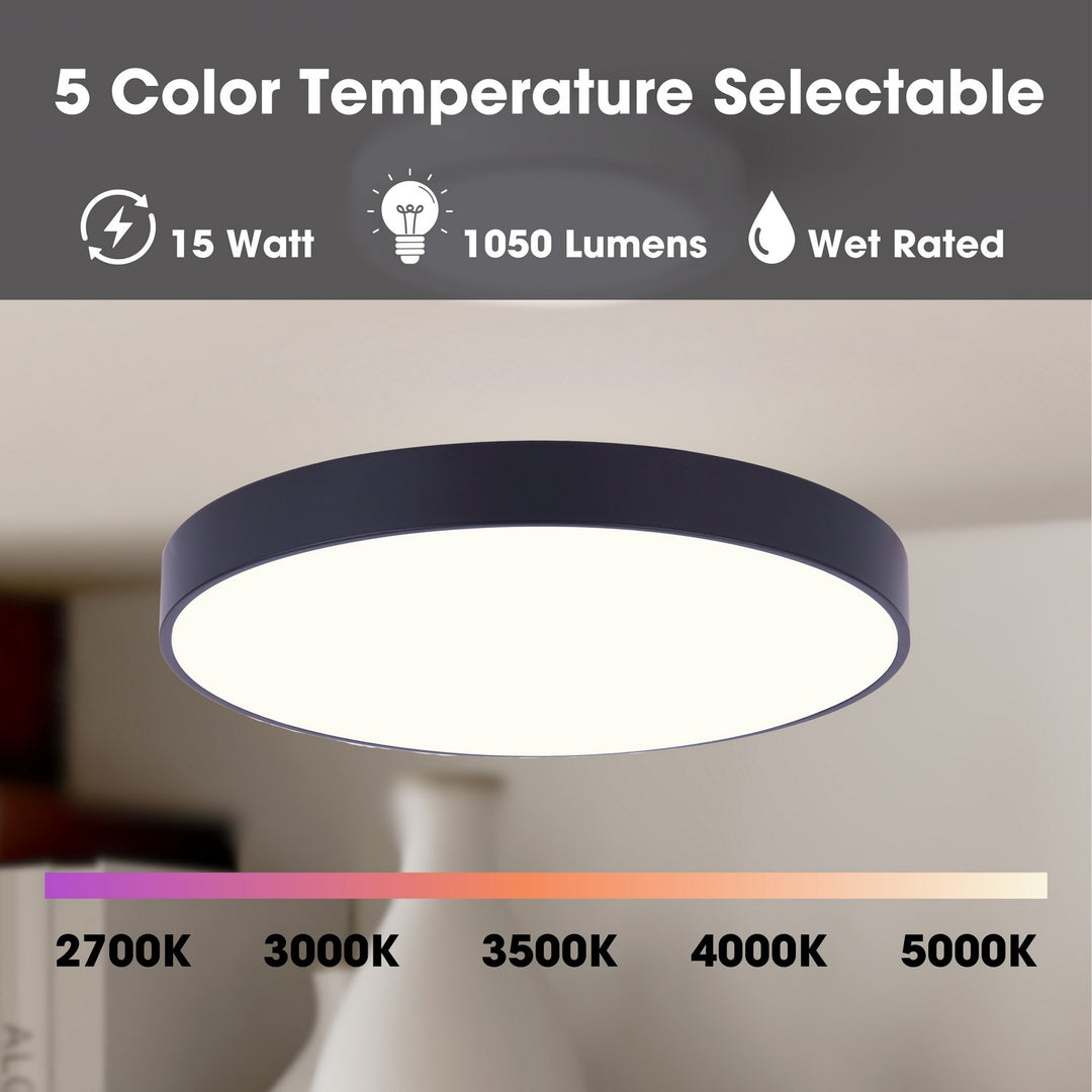 Canarm Canada - DL-8F-15WS-BK-C - LED Flush Mount - Luna - Matte Black