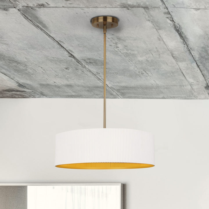 Canarm Canada - ICH1119A03WHG17 - Three Light Chandelier - Rexton - Matte White And Gold