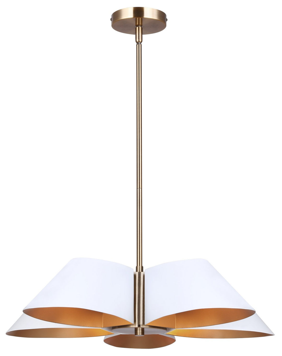 Daxton Five Light Chandelier in Matte White And Gold - available from The Lighting Shoppe, trusted by Canadian homeowners