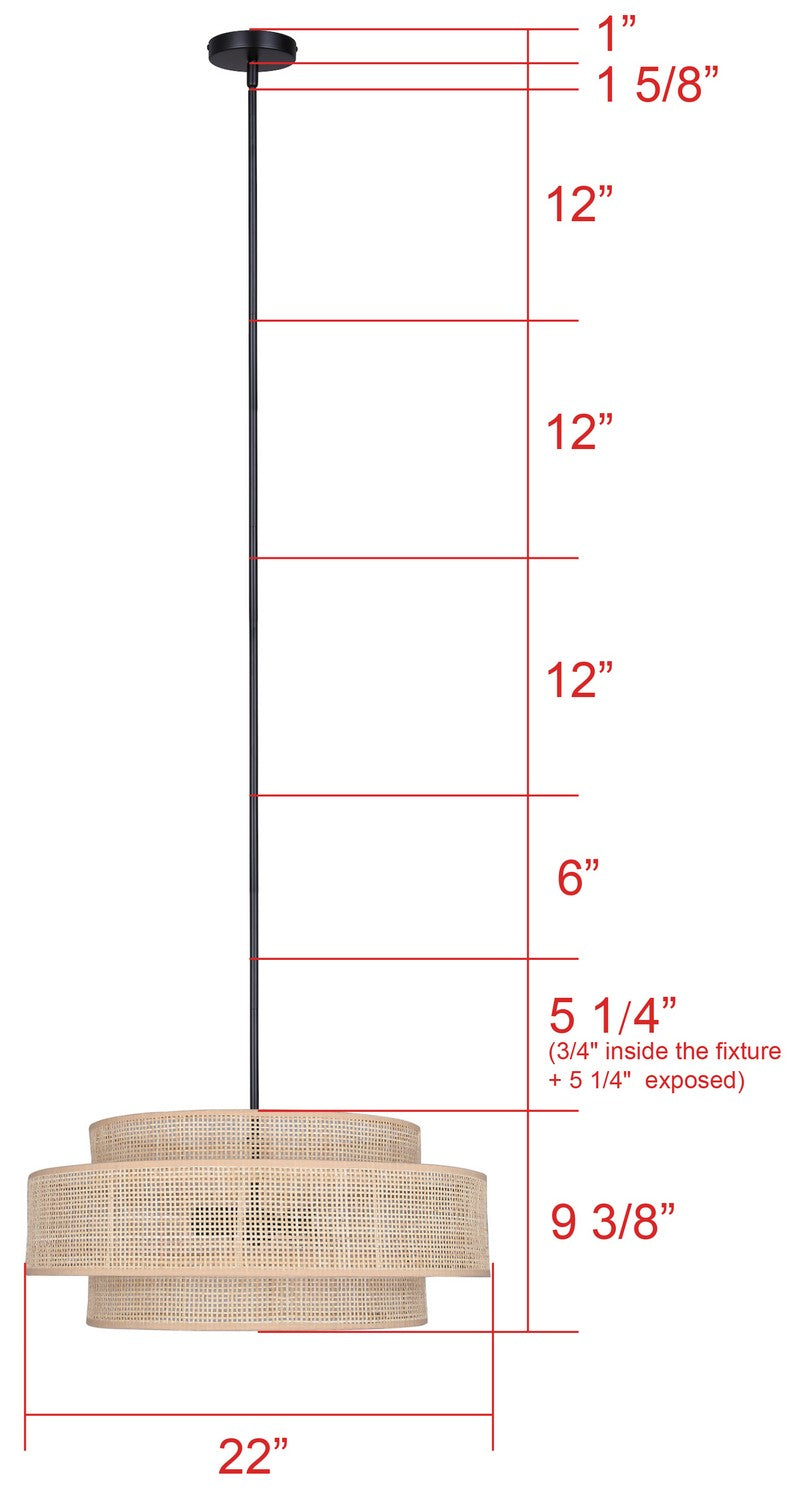 Canarm Canada - ICH1149A03NBK22 - Three Light Chandelier - Bellamy - Black