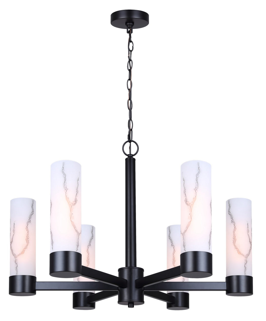 Kristella Six Light Chandelier in Matte Black - available from The Lighting Shoppe, trusted by Canadian homeowners