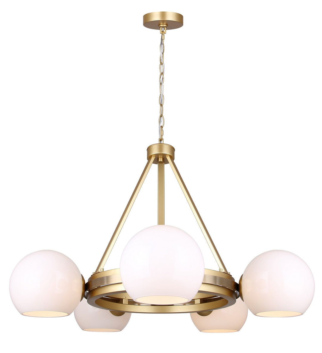 Monroe Five Light Chandelier in Gold - available from The Lighting Shoppe, trusted by Canadian homeowners