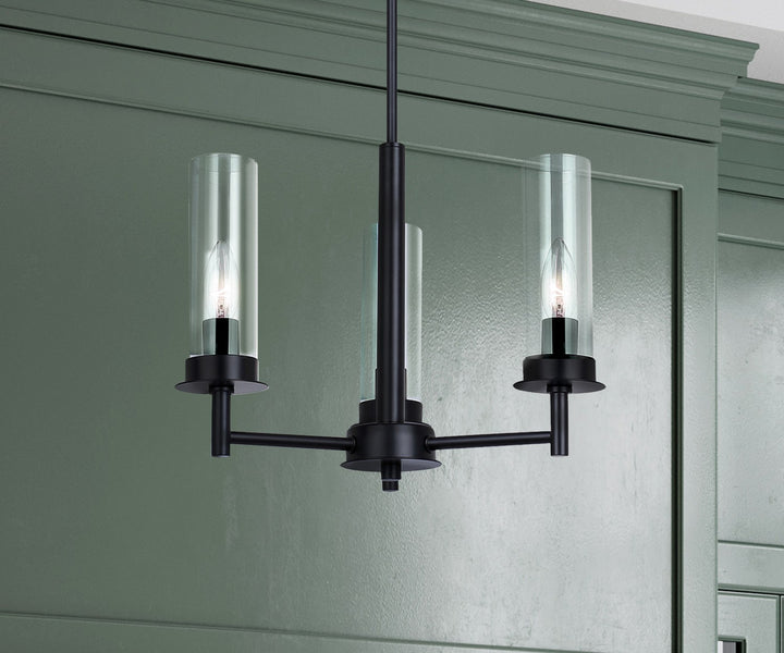 Canarm Canada - ICH1205A03BK - Three Light Chandelier - Benson - Matte Black