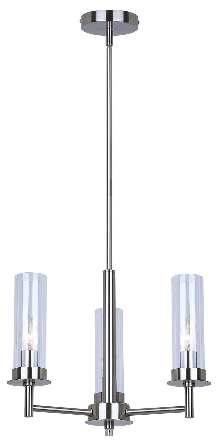 Benson Three Light Chandelier in Brushed Nickel - available from The Lighting Shoppe, trusted by Canadian homeowners