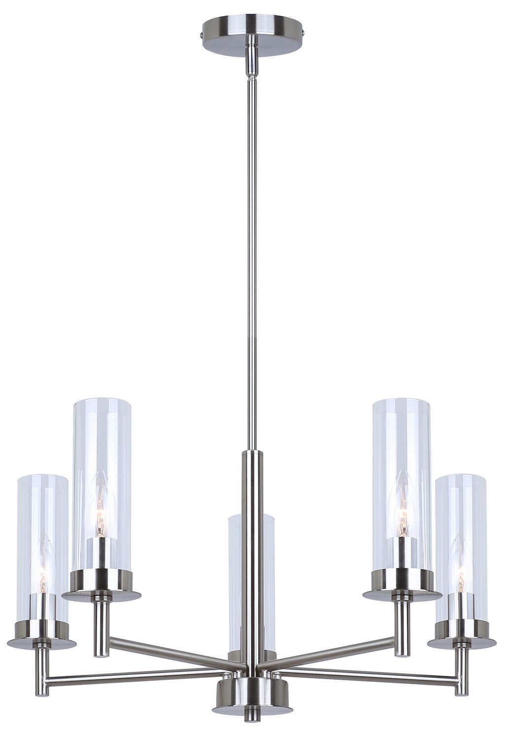 Benson Five Light Pendant in Brushed Nickel - available from The Lighting Shoppe, trusted by Canadian homeowners