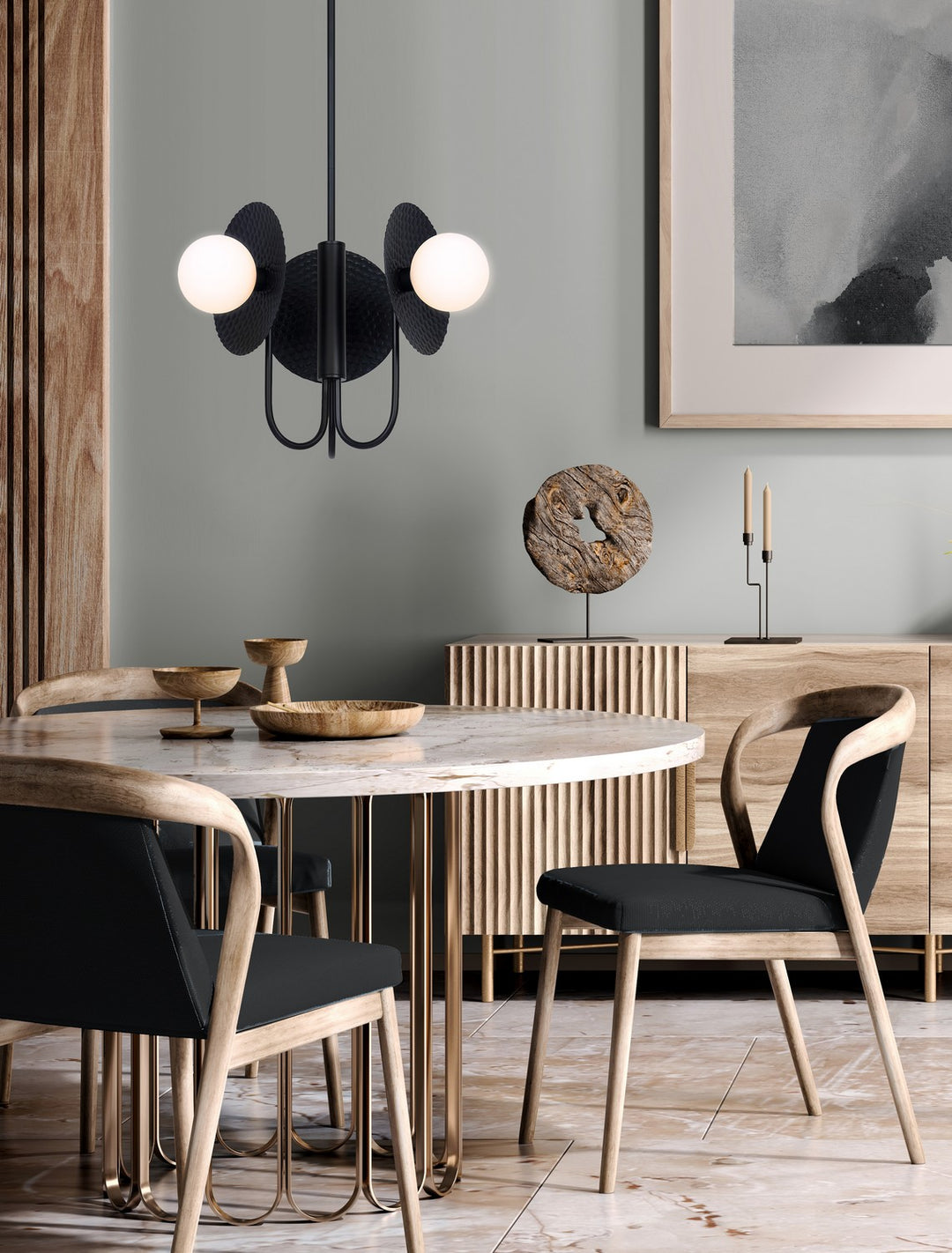 Canarm Canada - ICH1209A03BK9 - Three Light Chandelier - Mierka - Black