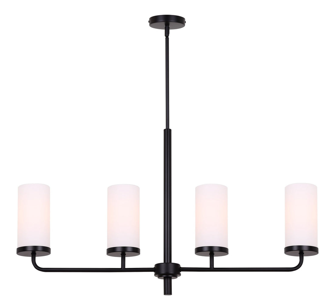 Malloy Four Light Chandelier in Matte Black - available from The Lighting Shoppe, trusted by Canadian homeowners