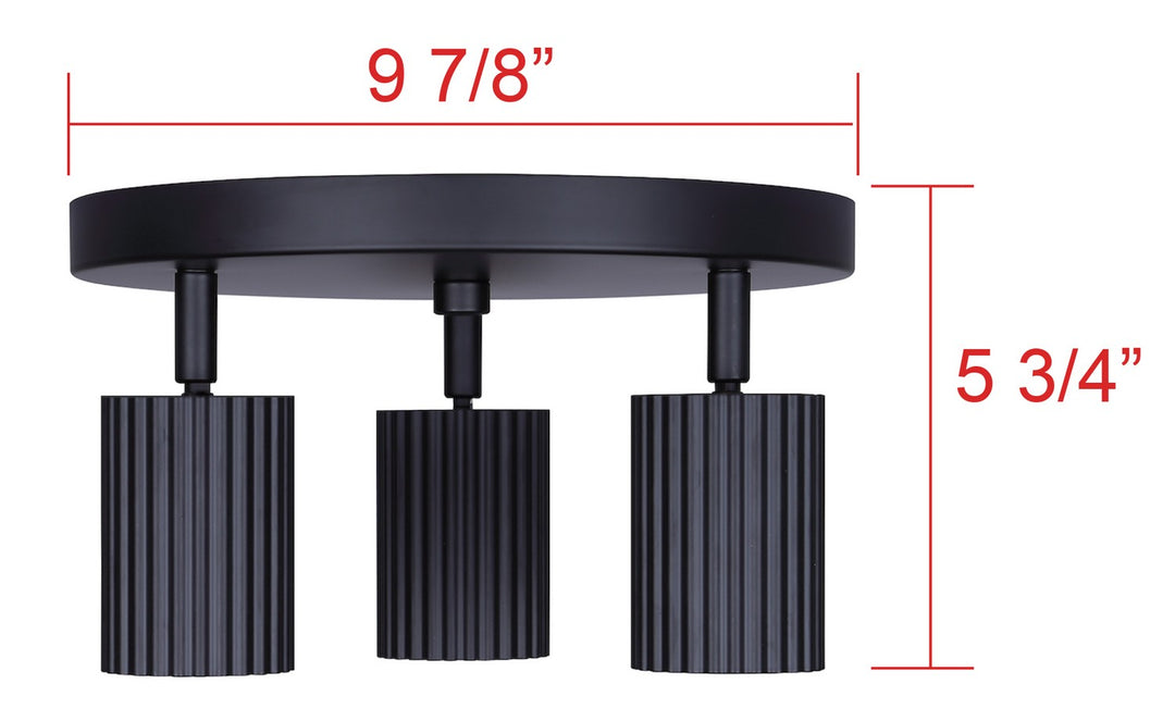 Canarm Canada - ICW1119A03BK10 - Three Light Track Lighting - Rexton - Black