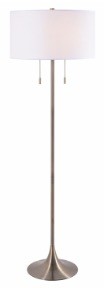 Clara Two Light Floor Lamp in Brushed Nickel - available from The Lighting Shoppe, trusted by Canadian homeowners