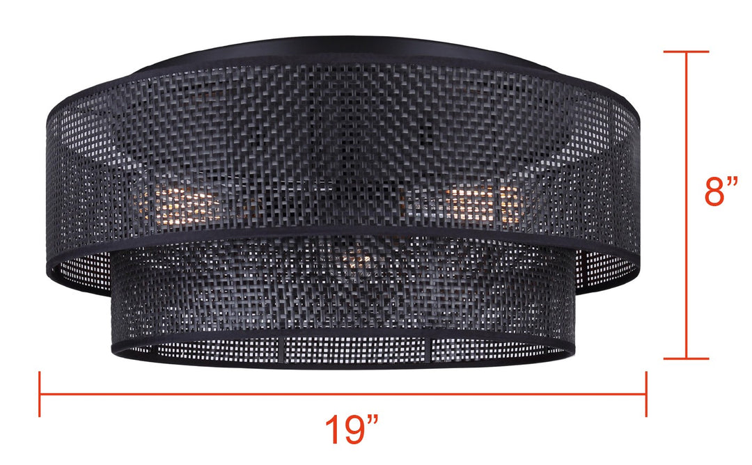 Canarm Canada - IFM1149A19BK - Three Light Flush Mount - Bellamy - Black