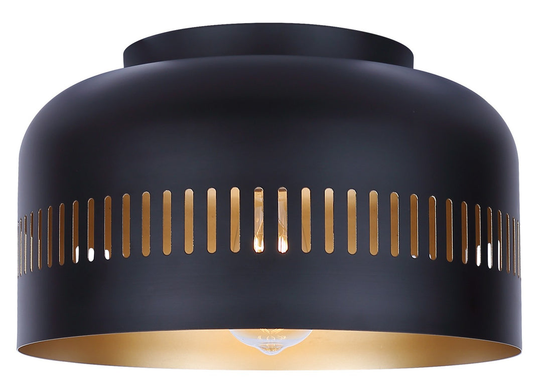 Miles One Light Flush Mount in Black - available from The Lighting Shoppe, trusted by Canadian homeowners