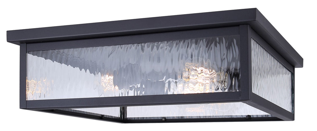 Shana Three Light Outdoor Flush Mount in Black - available from The Lighting Shoppe, trusted by Canadian homeowners