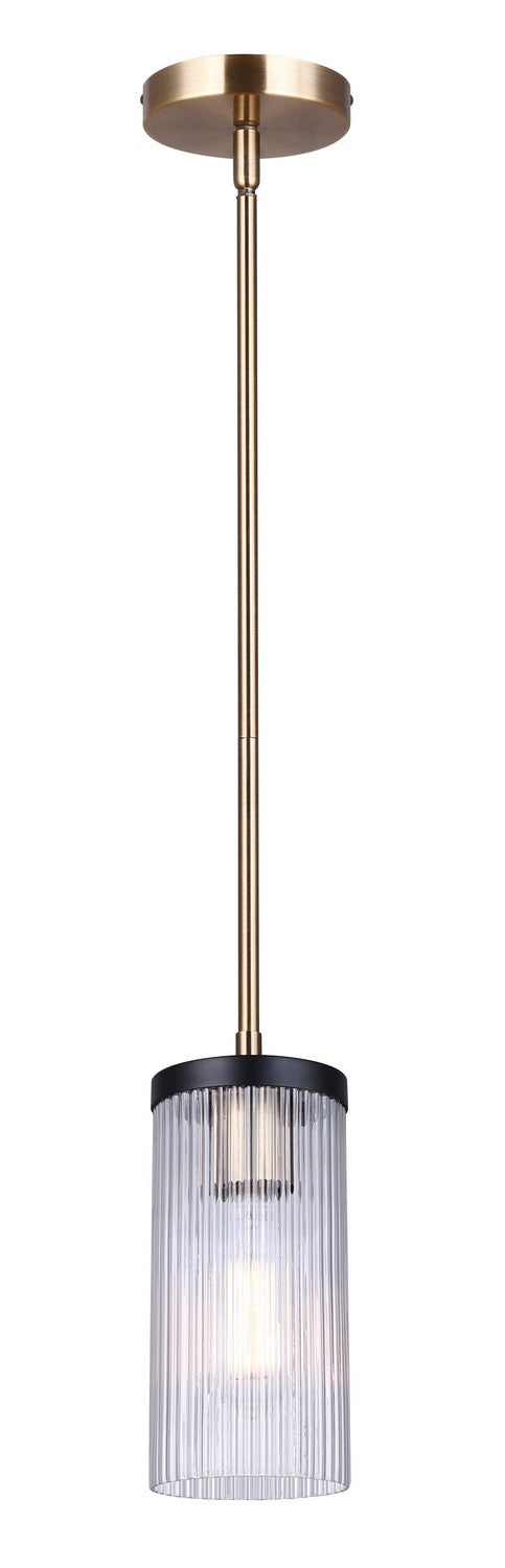 Jenner One Light Pendant in Matte Black And Gold - available from The Lighting Shoppe, trusted by Canadian homeowners