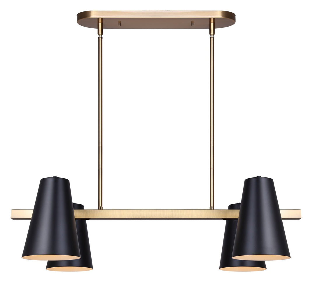 Harken Four Light Pendant in Matte Black And Gold - available from The Lighting Shoppe, trusted by Canadian homeowners