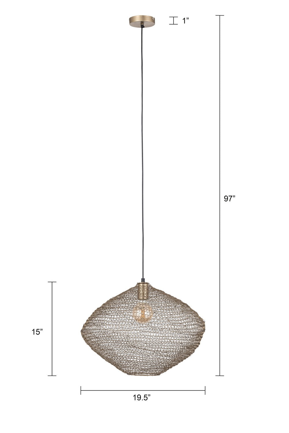Canarm Canada - IPL1183A01AB20 - One Light Pendant - Warren - Antique Brass