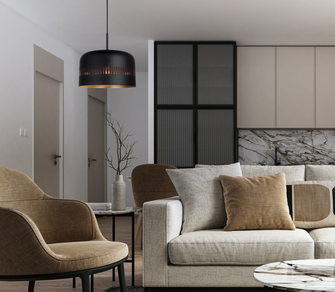 Canarm Canada - IPL1207A01BK - One Light Pendant - Miles - Matte Black