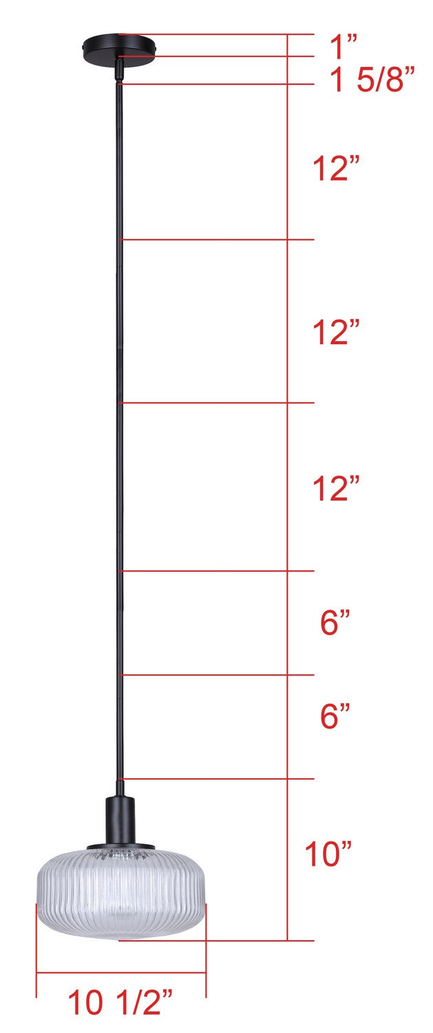 Canarm Canada - IPL2104B01BK - One Light Pendant - Ledger - Black