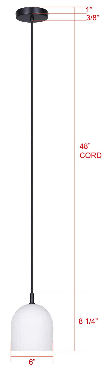Canarm Canada - IPL729B01BK6-W - One Light Pendant - Jack - Matte Black