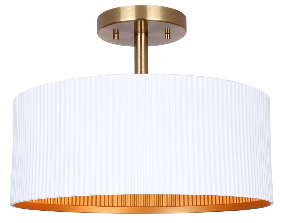 Rexton Two Light Semi-Flush Mount in Matte White - available from The Lighting Shoppe, trusted by Canadian homeowners